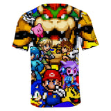 Super Mario Bros Casual 3D Graphic T-shirts Summer Tees Unisex for Kids Alduts