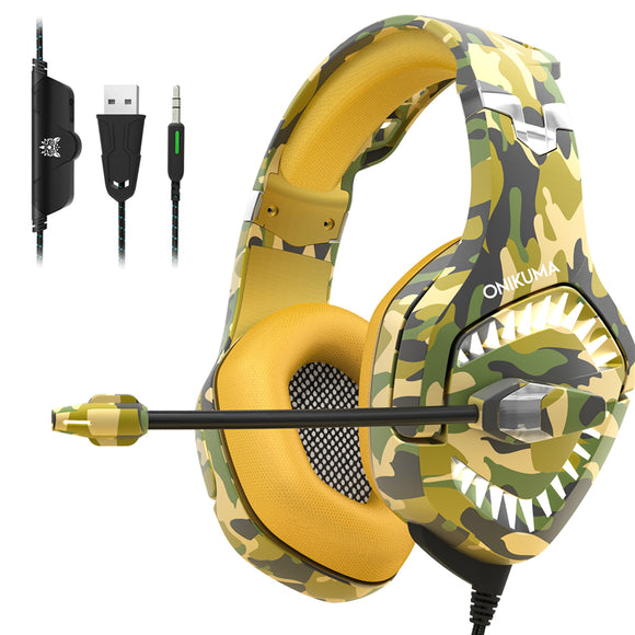 ONIKUMA K1Pro Camouflage Gaming Headset for PC Xbox Tablet PS4