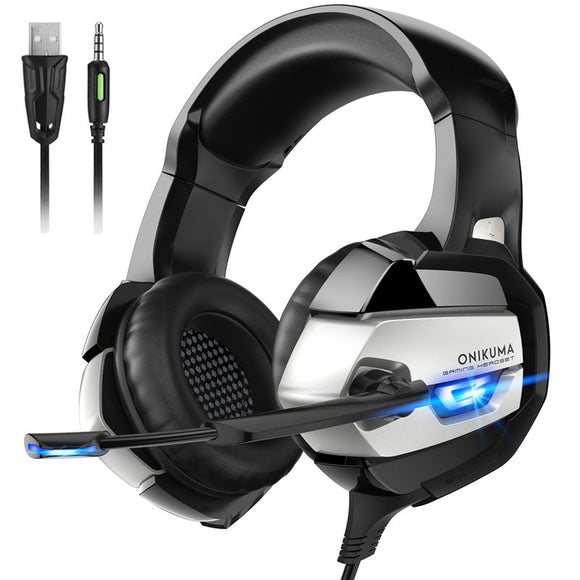 ONIKUMA K5 Deep Bass LED Gaming Headset for Computer PC PS4 Laptop