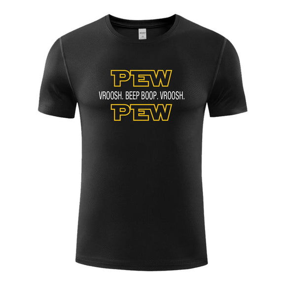 Unisex Funny T-Shirt Pew Pew Graphic Novelty Summer Tee