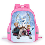 Pink Cartoon Disney Frozen Backpack School Bag for Girls Kids Studients