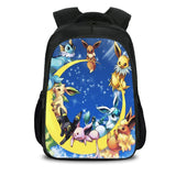 Black Anime Cartoon Pokemon Casual Backpack Oxford School Bags