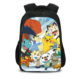 Black Anime Cartoon Pokemon Casual Backpack Oxford School Bags