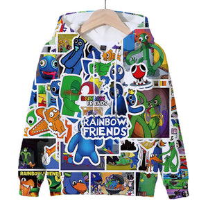 Rainbow Friends 3D Graphic Casual Hoodie - Unisex for Kids and Adults