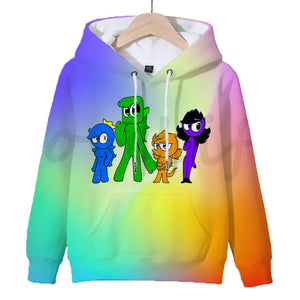 Rainbow Friends 3D Graphic Casual Hoodie - Unisex for Kids and Adults