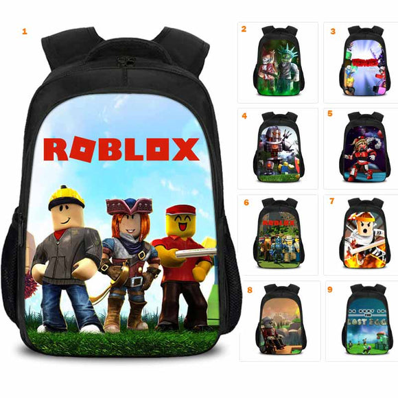 Black Game Roblox Casual Backpack Oxford School Bags