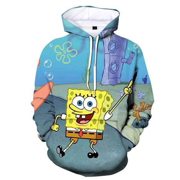 SpongeBob SquarePants Hoodie 3D All Over Print Pullover Sweatshirt