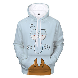 SpongeBob SquarePants Squidward Hoodie 3D All Over Print Pullover Sweatshirt