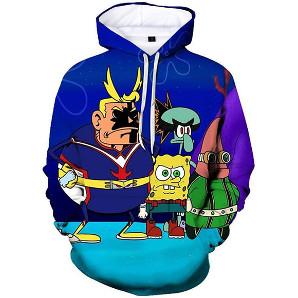 SpongeBob SquarePants Squidward Hoodie 3D All Over Print Pullover Sweatshirt