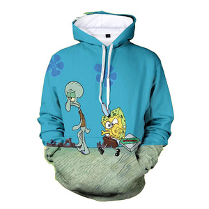 SpongeBob SquarePants Squidward Hoodie 3D All Over Print Pullover Sweatshirt