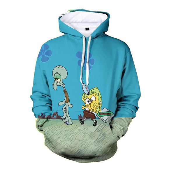 SpongeBob SquarePants Squidward Hoodie 3D All Over Print Pullover Sweatshirt