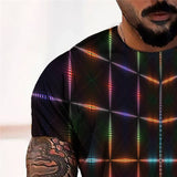 3D Graphic Prints Stereo Light Design Men's T-Shirt Short Sleeve Tops