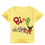 Summer Cotton Kids T-shirts Game Bing Short Sleeve Casual Plain Color Tees