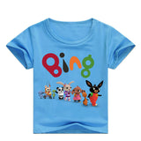 Summer Cotton Kids T-shirts Game Bing Short Sleeve Casual Plain Color Tees