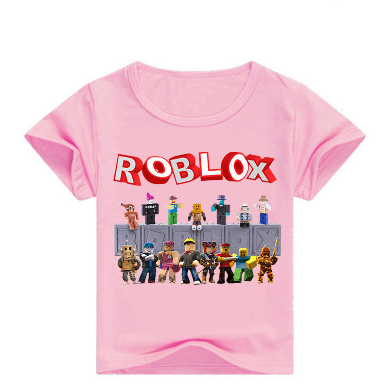 Roblox Children's Short Sleeve T-shirt Cotton Summer Children
