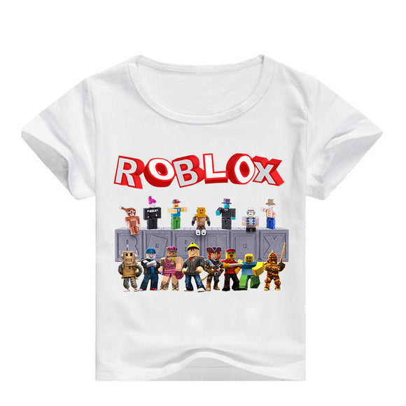 Roblox Printed Casual Tee Boys Girls Short Sleeve Kids T-shirt Summer Tops