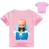Summer Cotton Kids T-shirts The Boss Baby Short Sleeve Casual Plain Color Top Tees