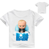 Summer Cotton Kids T-shirts The Boss Baby Short Sleeve Casual Plain Color Top Tees