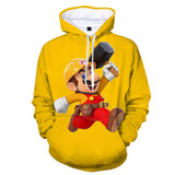 Super Mario Bros 3D Graphic Print Casual Hoodie Jumper - Unisex for Kids and Adults