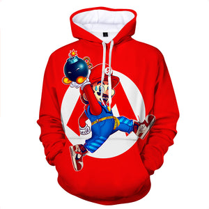 Super Mario Bros 3D Graphic Print Casual Hoodie Jumper - Unisex for Kids and Adults