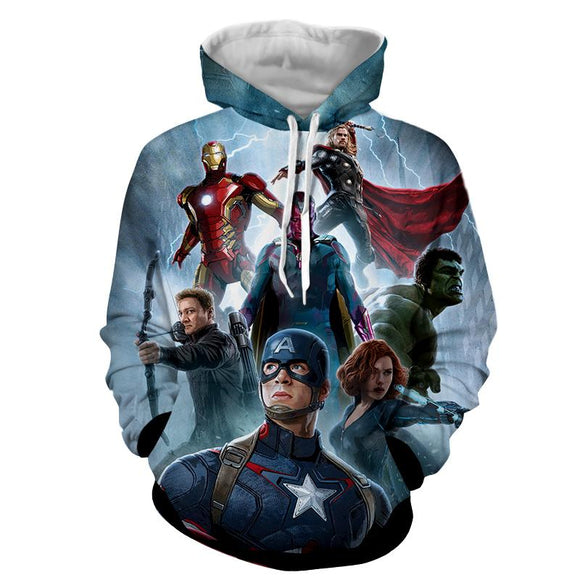 The Avengers Endgame Hoodies All Super Heros Marvel 3D Print Pullover Sweatshirt