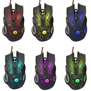 5500dpi Optical USB Wired 6-Color LED Gaming Mouse