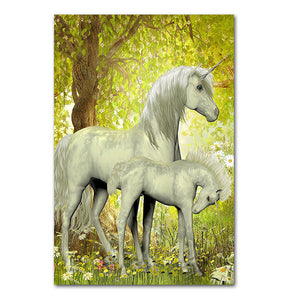Horse in the Forest Wall Poster Canvas Art Prints Painting Decor