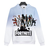 Unisex 3D Color Printing Fortnite Battle Pass Season 3 White Hoodie Sweatshirt