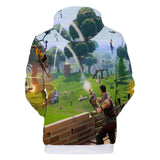 3D Color Printing Fortnite Battlefield Long Sleeve Green Hoodie for Kids Youth Adult