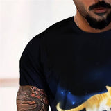 3D Graphic Prints Cat Design Men's T-Shirt Short Sleeve Tops