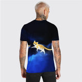 3D Graphic Prints Cat Design Men's T-Shirt Short Sleeve Tops