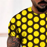 3D Graphic Prints Circle Design Men's T-Shirt Short Sleeve Tops