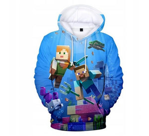 Minecraft Hoodie 3D All Print Sweatshirt Clothing Unisex for Kids & Adult