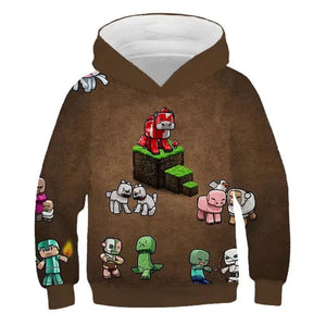 Minecraft Hoodie 3D All Print Sweatshirt Clothing Unisex for Kids & Adult