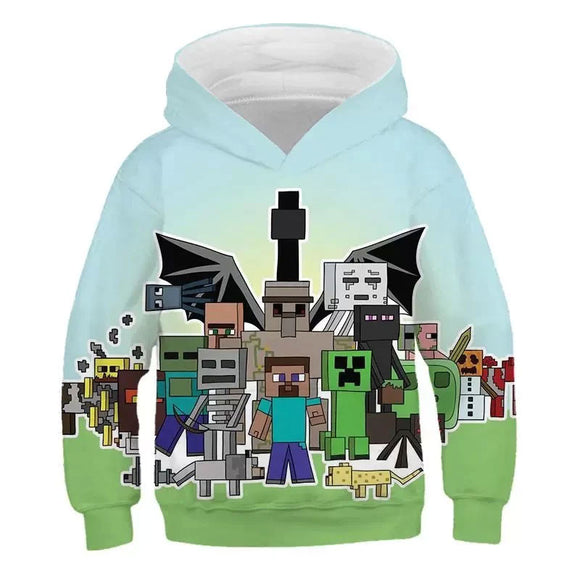 Minecraft Hoodie 3D All Print Sweatshirt Clothing Unisex for Kids & Adult