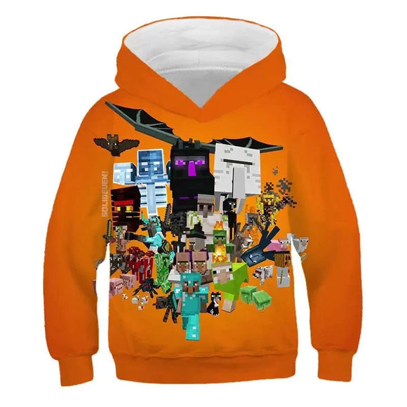 Minecraft Hoodie 3D All Print Sweatshirt Clothing Unisex for Kids & Adult