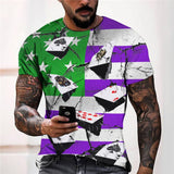 3D Graphic Prints Poker Design Men's T-Shirt Short Sleeve Tops