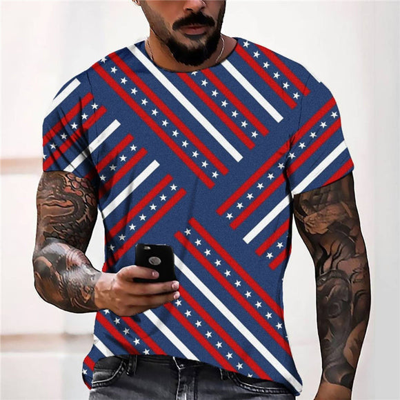 3D Graphic Prints Stars Design Men's T-Shirt Short Sleeve Tops