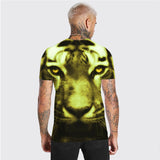 3D Graphic Prints Tiger Design Men's T-Shirt Short Sleeve Tops