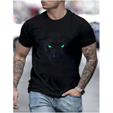 3D Graphic Prints Panther Design Men's T-Shirt Short Sleeve Tops