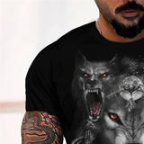 3D Graphic Prints Three Wolves Design Men's T-Shirt Short Sleeve Tops